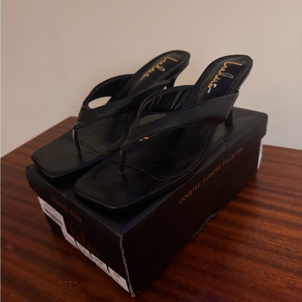 Lulu’s Black Kitten Heel Sandal